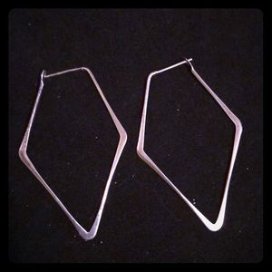Sterling Silver Geometric Hoop Earrings
